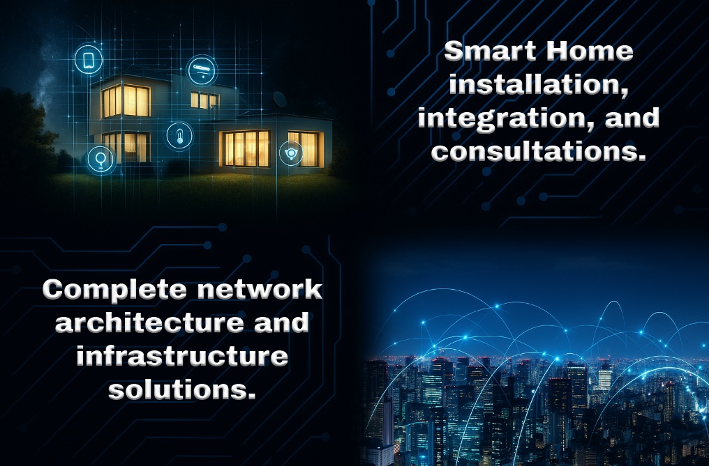Home with smart lights and security devices